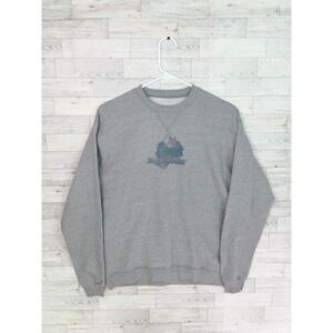 Vintage North Texas Mean Green College Sweatshirt Size S Small Gray Green Eagle